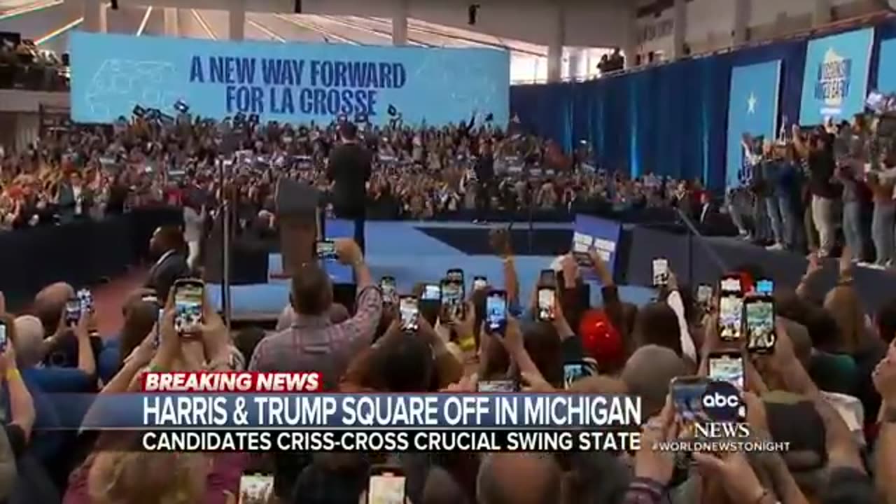 Harris, Trump campaign in Michigan Friday.