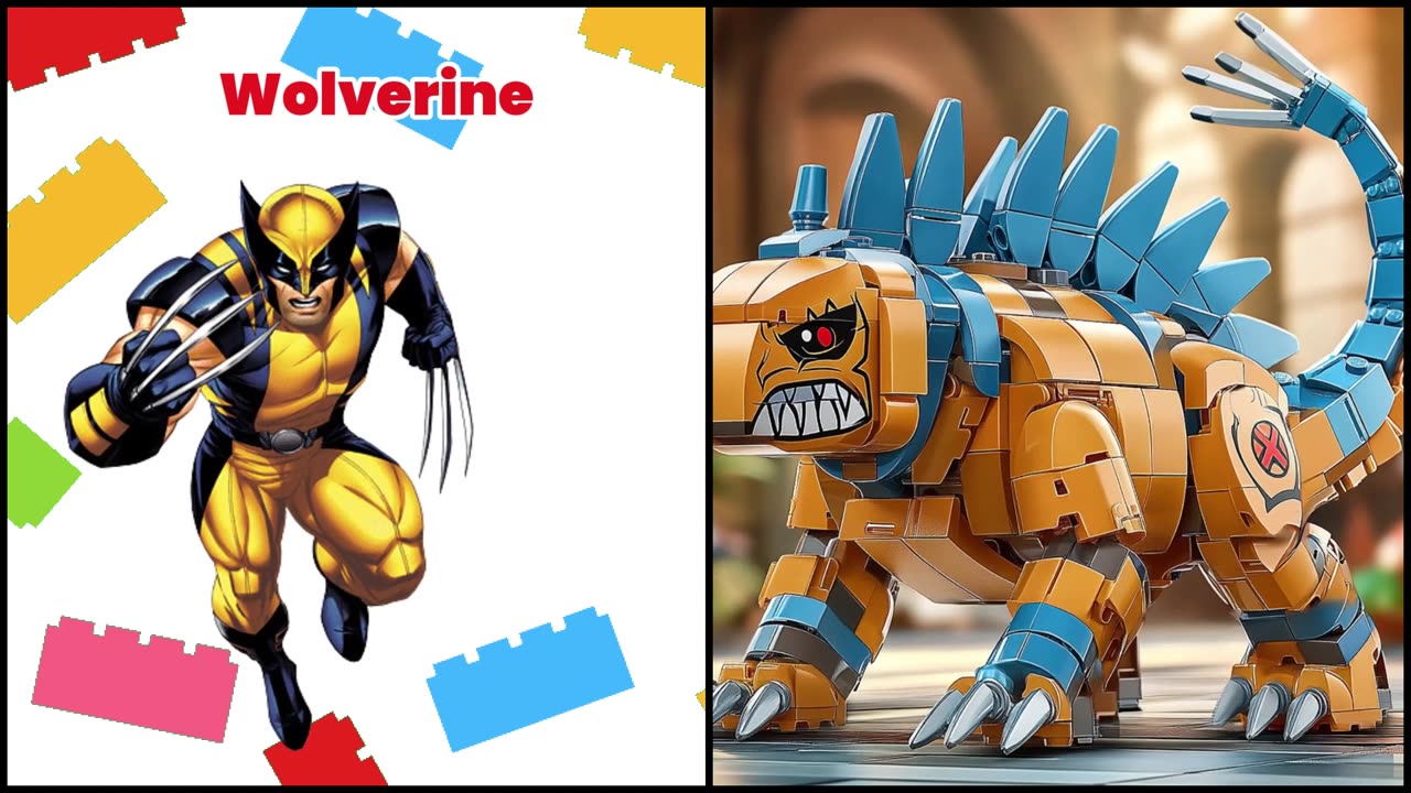 Superheroes as LEGO Ankylosaurus