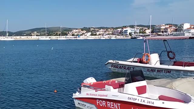 🚤 Relaxing morning sea in the small island seaport with seagulls!! ⛵🛥️🏝️