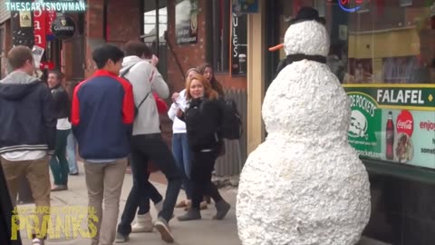 Scary Snowman Prank Funny Moments