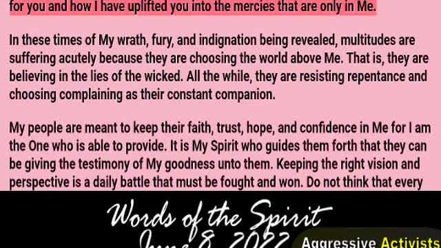 Words of the Spirit. June 8 2022