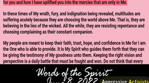 Words of the Spirit. June 8 2022