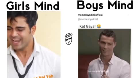 Girls Mind VS Boys mind #viral #meme #funnymeme