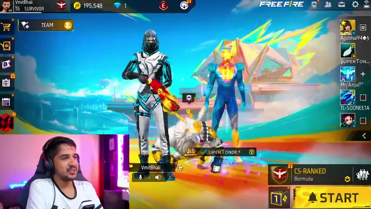 100 STREAK CHALLENGE IN FREE FIRE I| AJJUBHAI & TONDE GAMER REACTION II DESI GAMERS