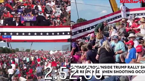 Trump assassination attempt, split screen, Shooter & Trump