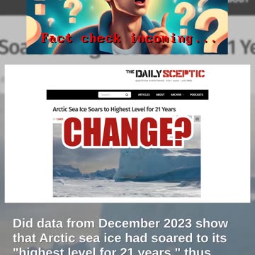 Fact Check: 2023 Data Does NOT Prove Arctic Sea Ice Levels Trended 'To Highest Level For 21 Years'