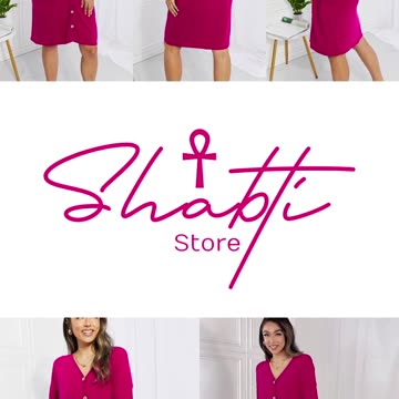 BOMBOM Sunday Brunch Button Down Knee-Length Dress in Magenta💖