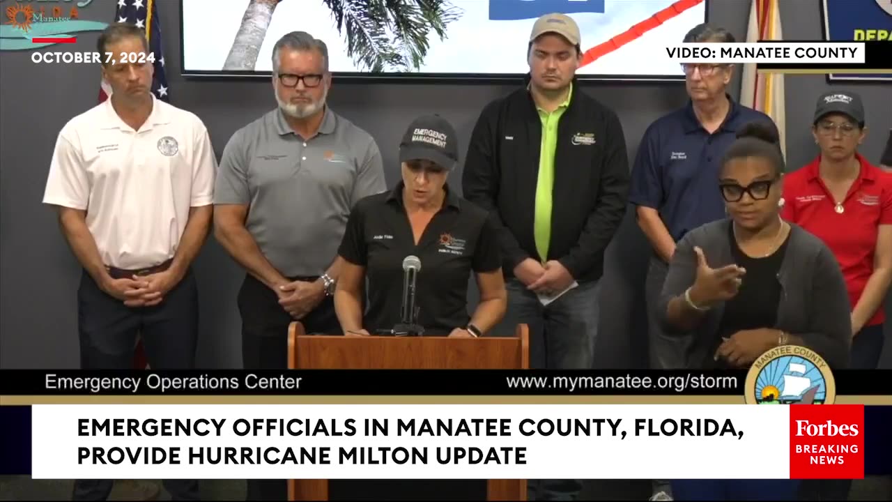 Officials In Manatee County Provide Emergency Update As Hurricane Milton Strengthens To Category 5