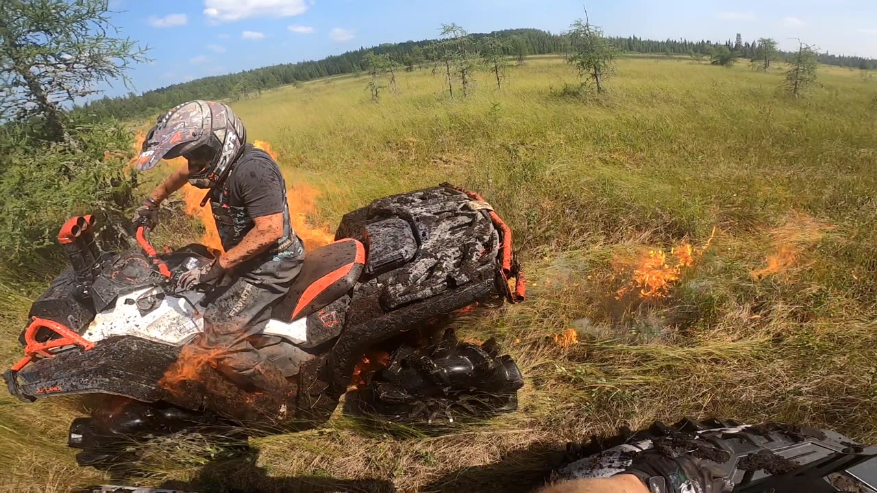 ATV Suddenly Catches Fire