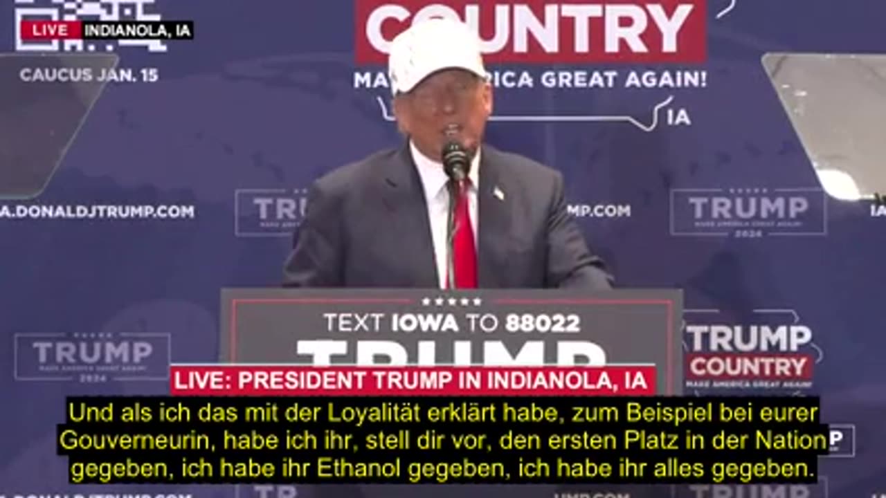 Präsident Donald J. Trump in Indianola, Iowa (automatische Untertitel)