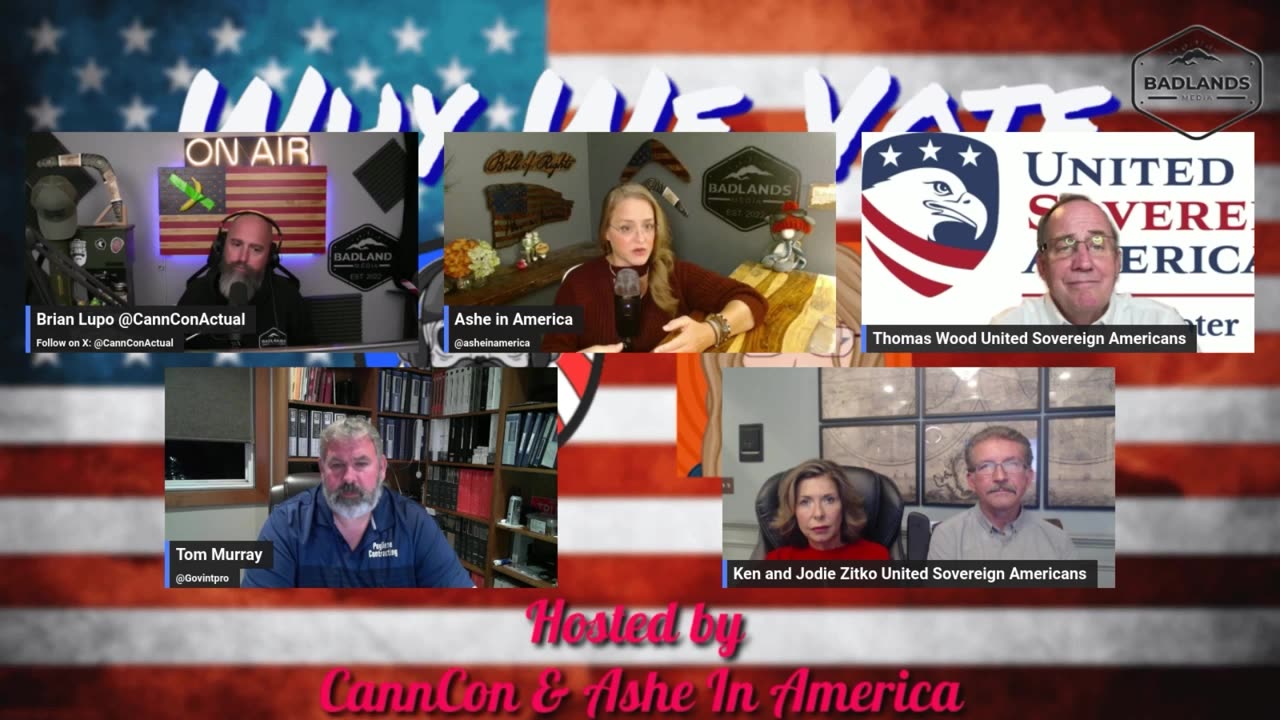 United Sovereign Americans, Tom Wood OH and Ken and Jodie Zitko IL on Badlands Why We Vote 11-1-24