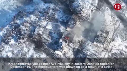 Ukrainian Su-25 aircraft strikes Russians’ headquarter with an air missile in Do