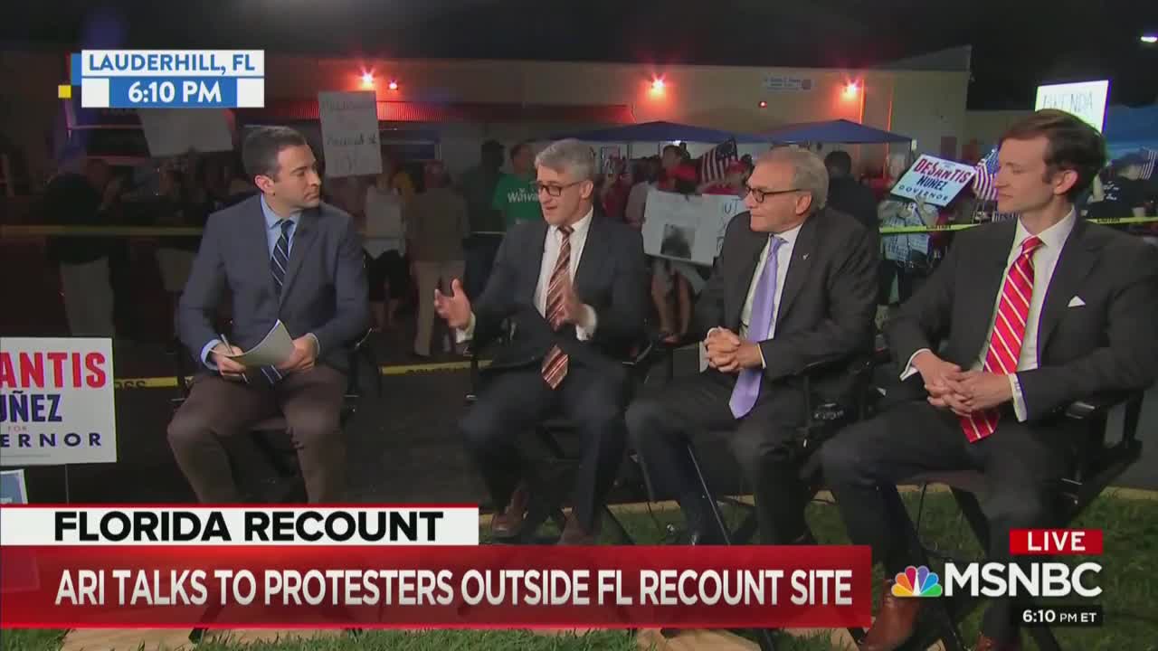 Protesters Chant "Stop The Steal, Trump" At MSNBC Crew In Broward County