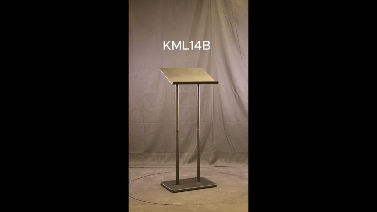 Kingdom KML14B Sturdy Black Metal Podium with Two Posts - Highly Portable