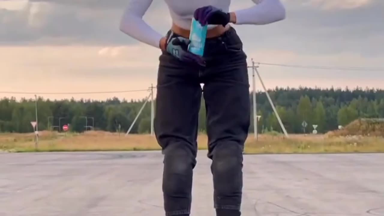 Stunning Biker Girl's Jaw-Dropping Stunt Skills | #BikerBabe #SkillfulRider