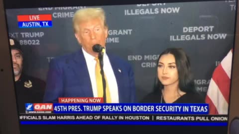 🦅 OANN president Donald Trump in Austin Texas with grieving mom press conference