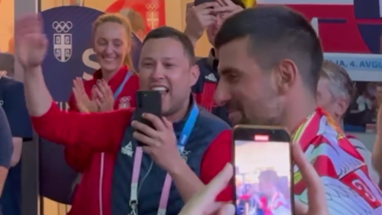 The Serb athletes in the Olympic Village, welcomed N. Djokovic as a hero!