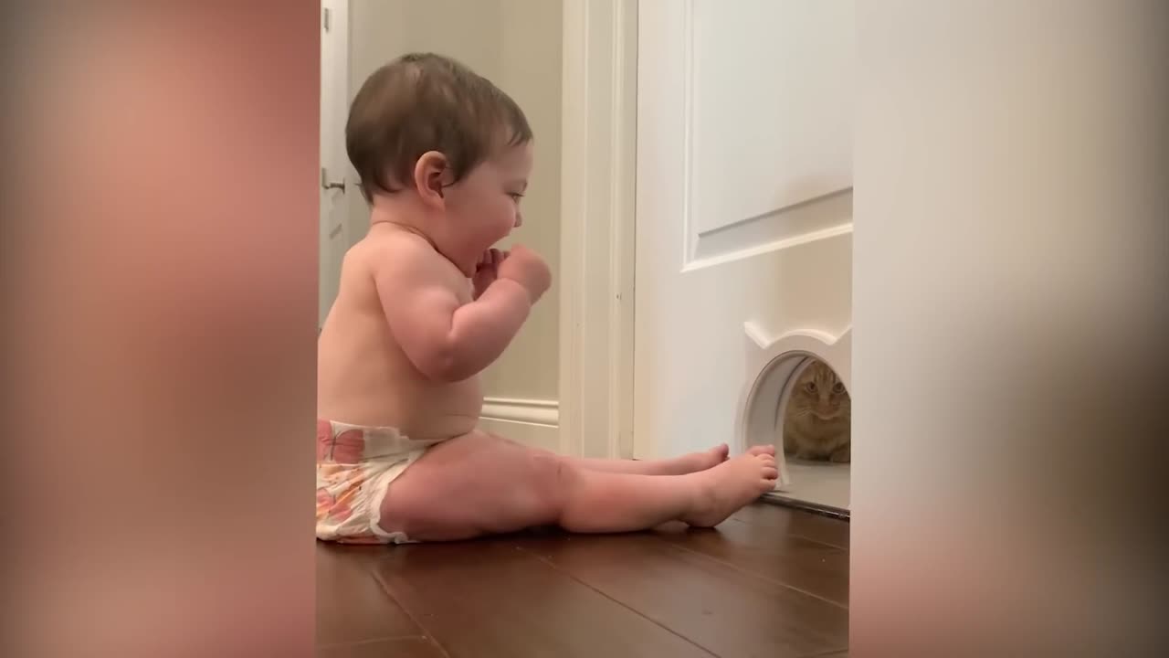 Cutest Babies Play With Cats 5