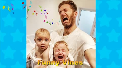 Daddy and baby funny sing