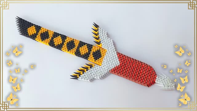 3d origami sword