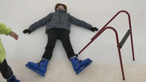 Spencer ice skating-ish at Freeport Rec Center 2