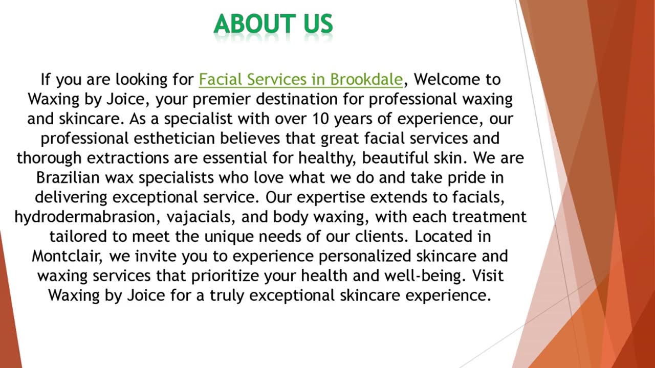 If you are looking for Facial Services in Brookdale