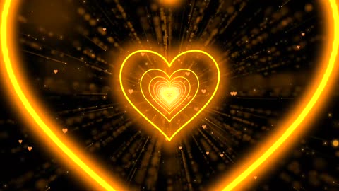 1135. heart tunnel background🧡Orange Heart Background Neon Heart