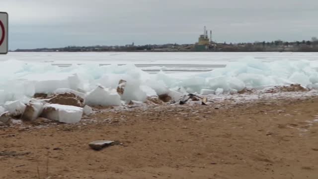 Blue Ice on Ice shoves on Lake Superior