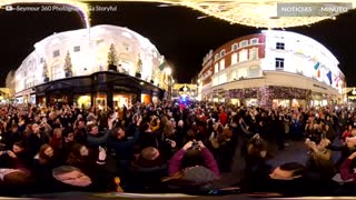 Fantástica vista das luzes de natal em Dublin