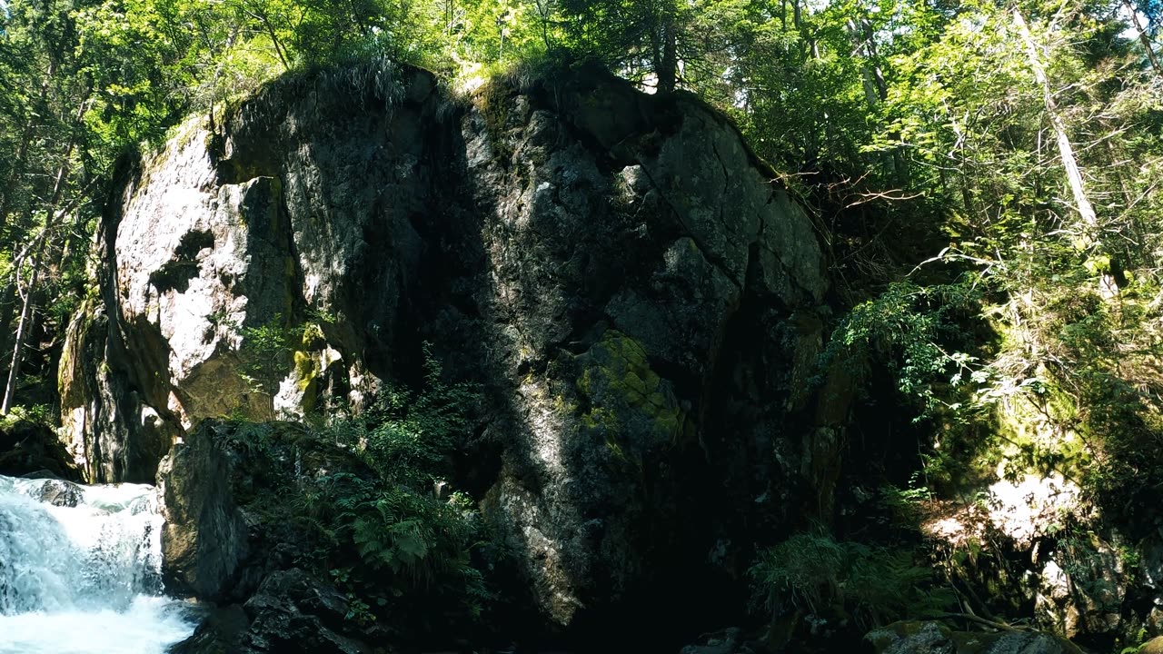 A pond in the mountains