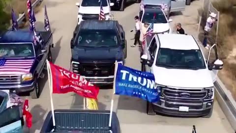 TRUMP TRAIN SPOTTED IN CALIFORNIA