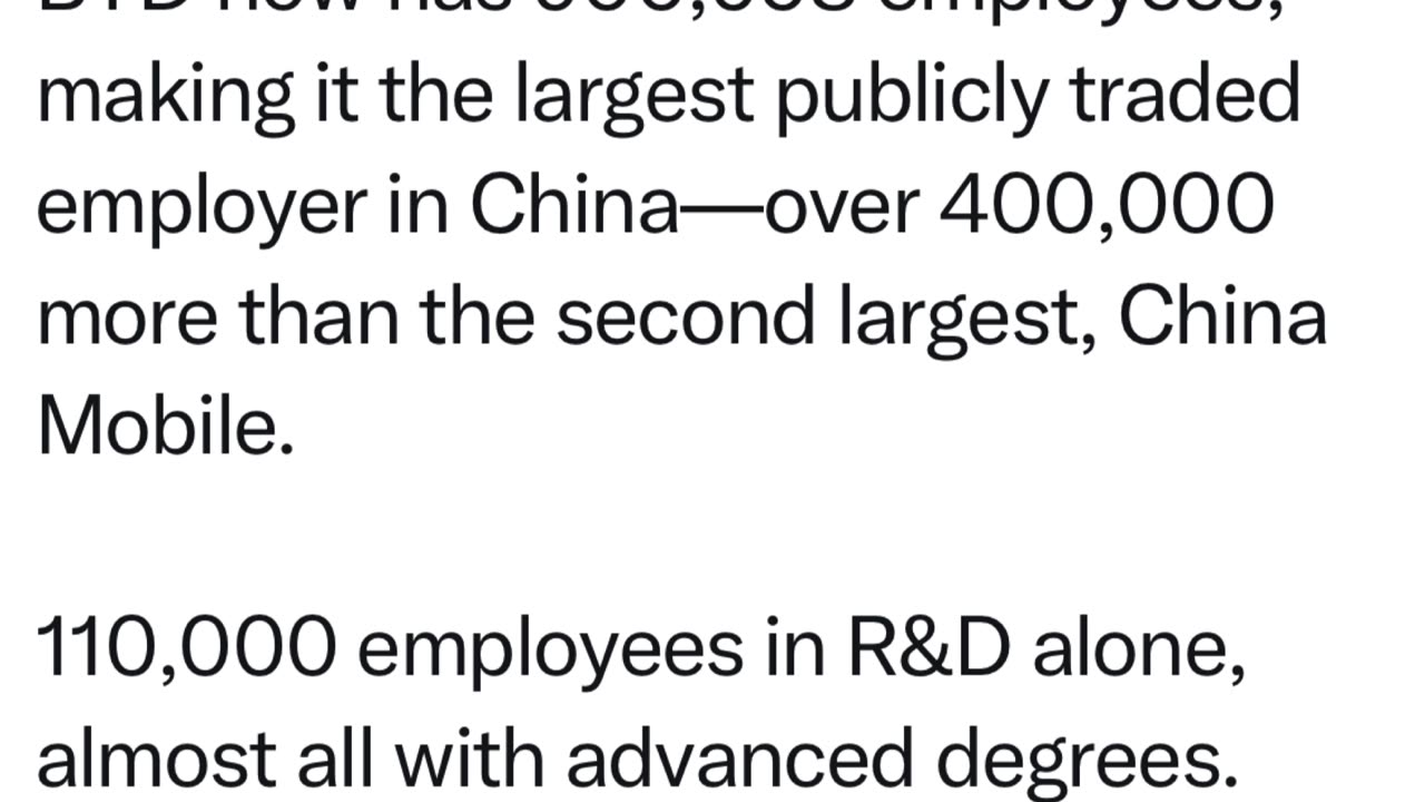 BYD now has 900,608 employees, making it the largest