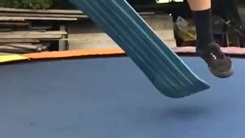 Purple cast trampoline skate fail