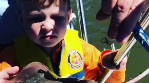 5 Year Old Mistakes Stingray Anatomy During Fishing Trip