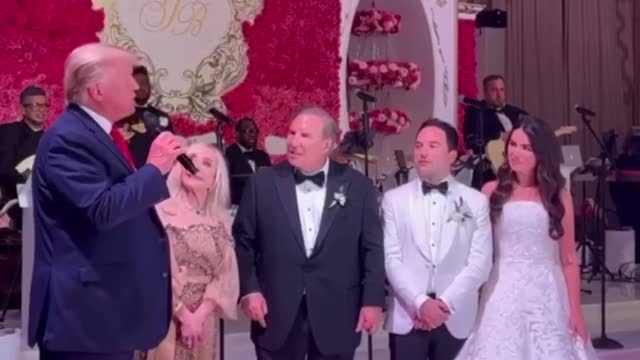 President Trump speaks at a friend's wedding