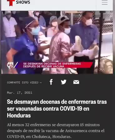Honduras: decenas de enfermeras se desmayan tras recibir la vacuna!