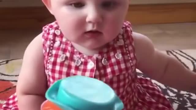 Funny laughing baby scared by gift toy | baby laughing | #shorts | YouTube Shorts