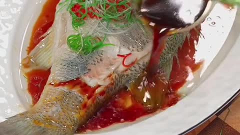 Chinese traditional food, steamed fish