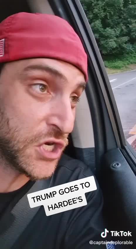 Trump goes to Hardee's