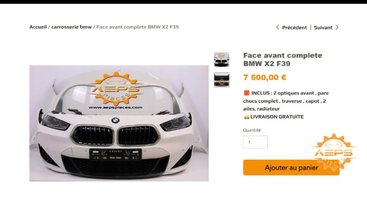 AEPSPIECES.COM - Face avant complete BMW X2 F39