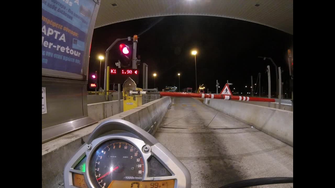 Honda CBF hornet passing through Rio-Antirio bridge in Greece