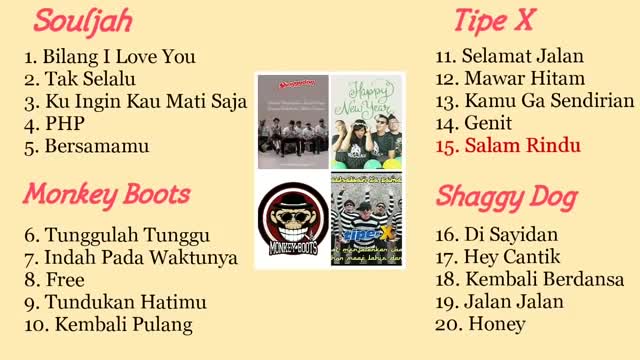 Indonesian reggae song collection