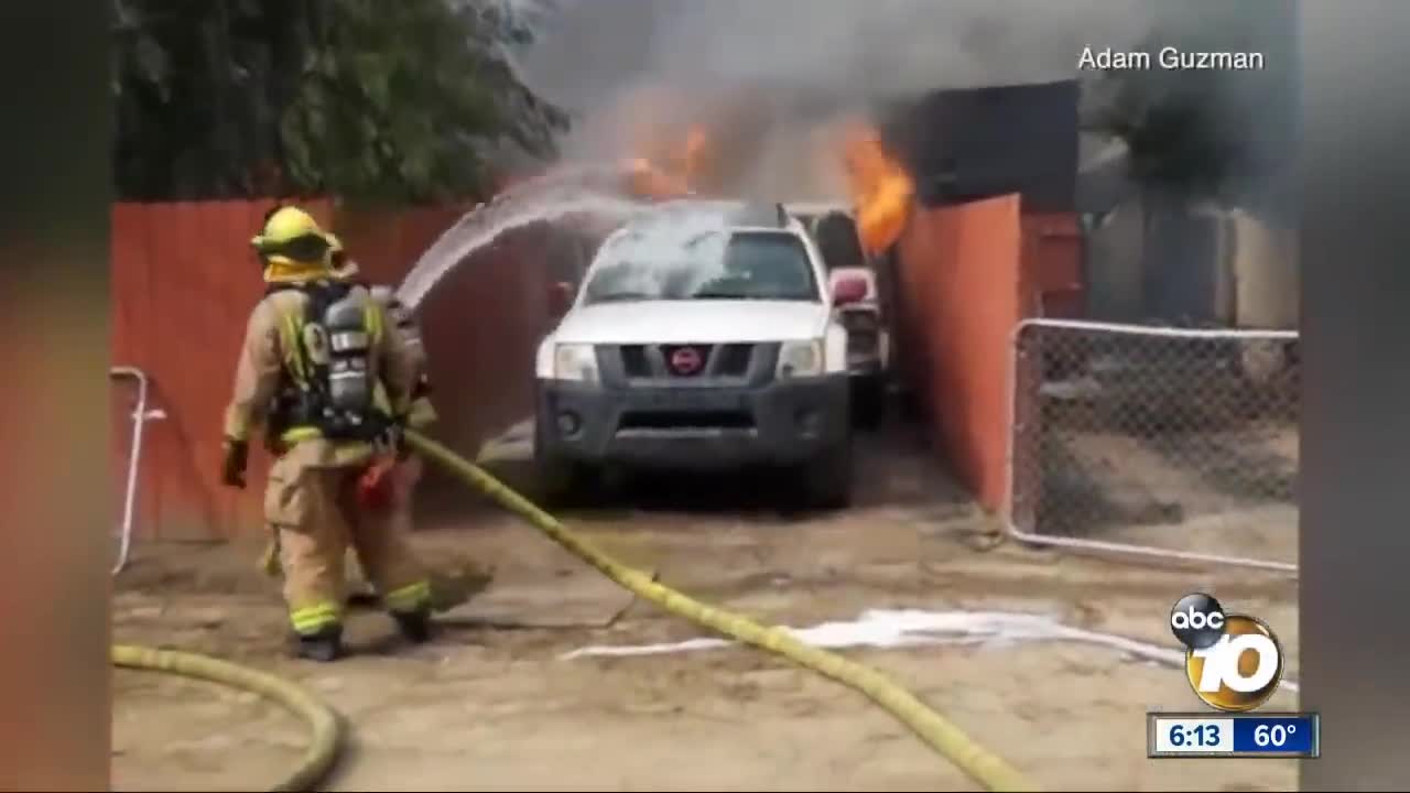 Man runs into his burning home to save his dog