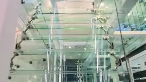 Glass stairs at a mall in Doha