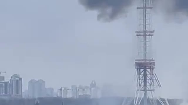 Russians are destroying the Kyiv TV Tower.