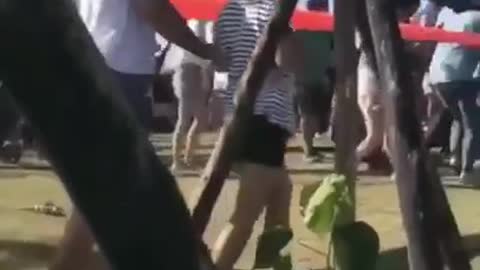 Child lifted metres into the air by giant kite at Taiwan festival