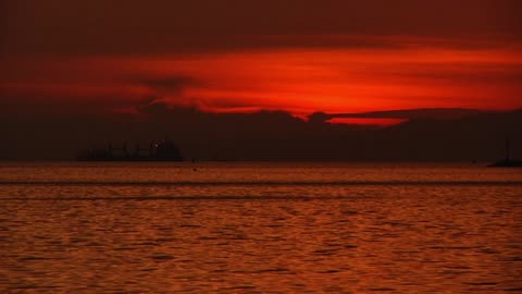 Sunset att Manila Bay Phillipines