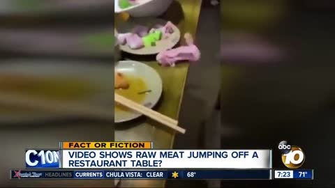 Video shows raw meat jumping off table