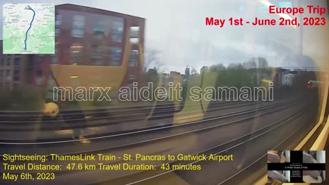 May 6th, 2023 34c Thames Link train from St. Pancras Station to Gatwick Train Station, England