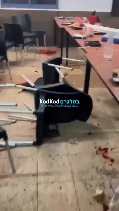 Purported footage from inside dining hall Hezbollah attacked in Haifa